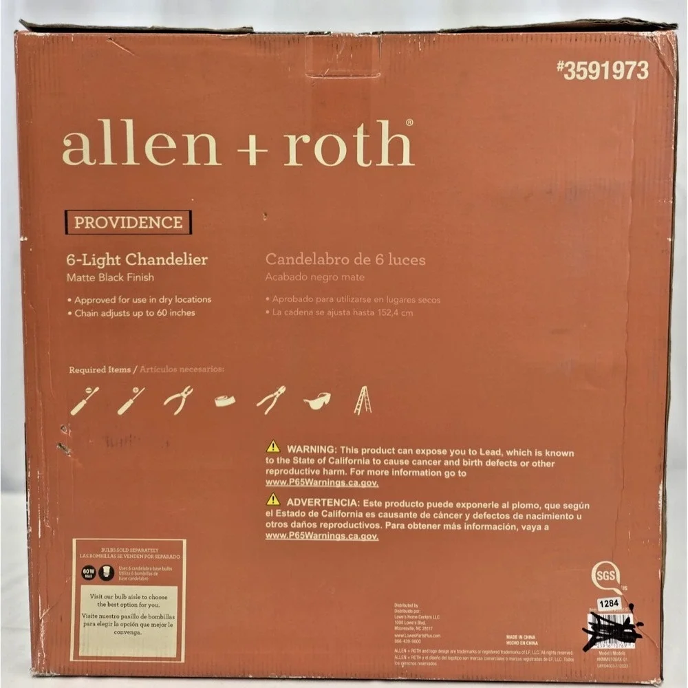Allen Roth Providence 6-Light Round Chandelier 36.75